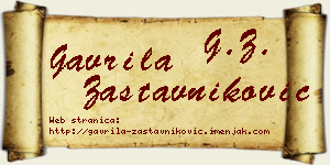 Gavrila Zastavniković vizit kartica